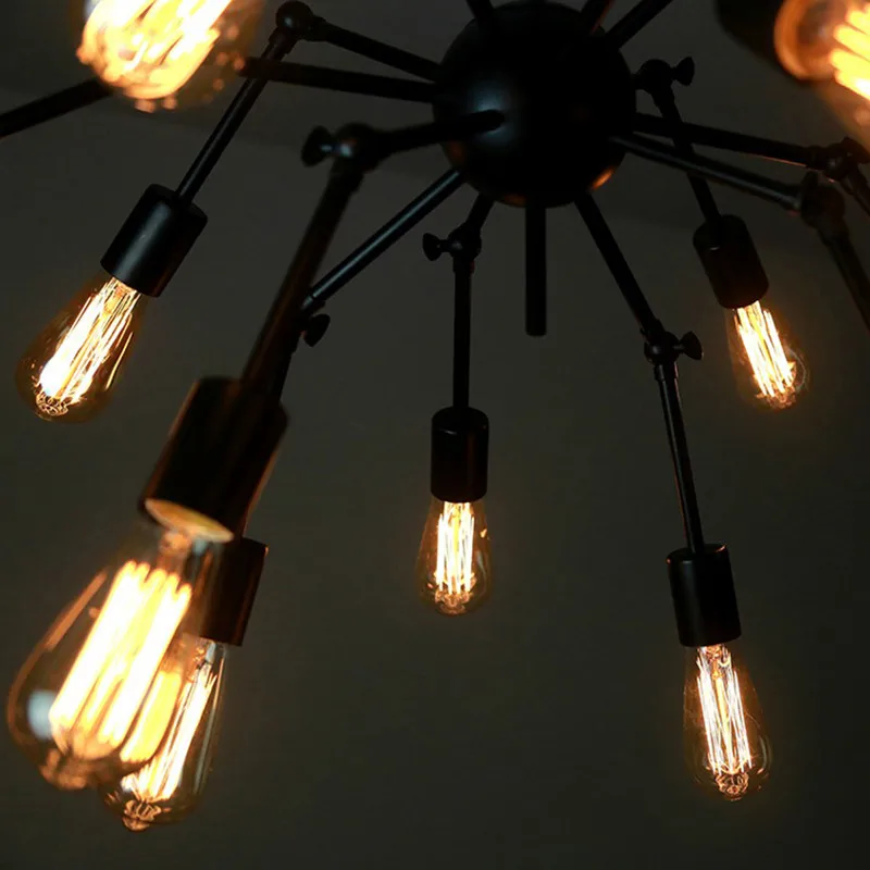 High Quality Industrial Satellite 12 16 18 Heads E27 Chandelier Restaurant Lamps
