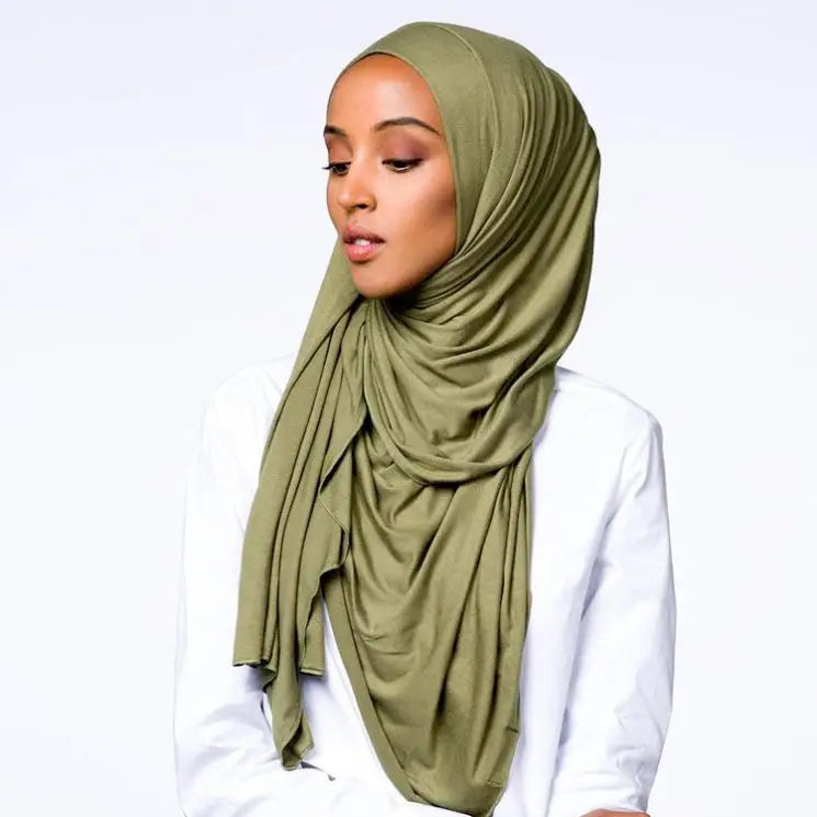 Scarf Women Hijab Wholesale Jersey 60*160cm Muslim Light Color Hijab