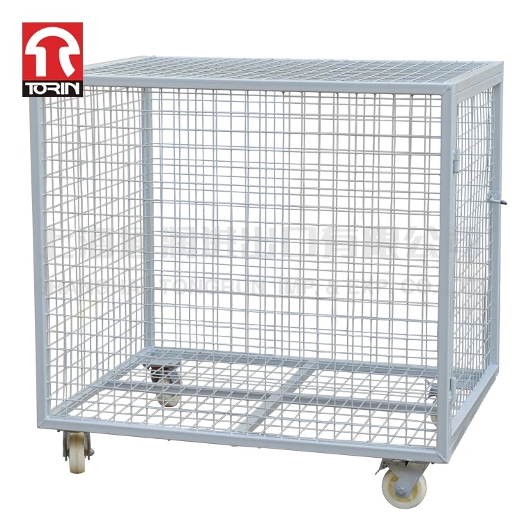 cage trolley metal storage trolley with wheels trolley warehouse