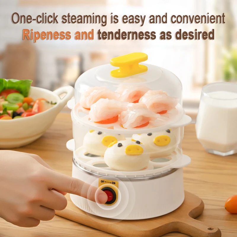 New Arrivals Steamer Automatic Egg Cooker Double Layer Home Use Electric Egg Cooker Rapid Eggs Steamed