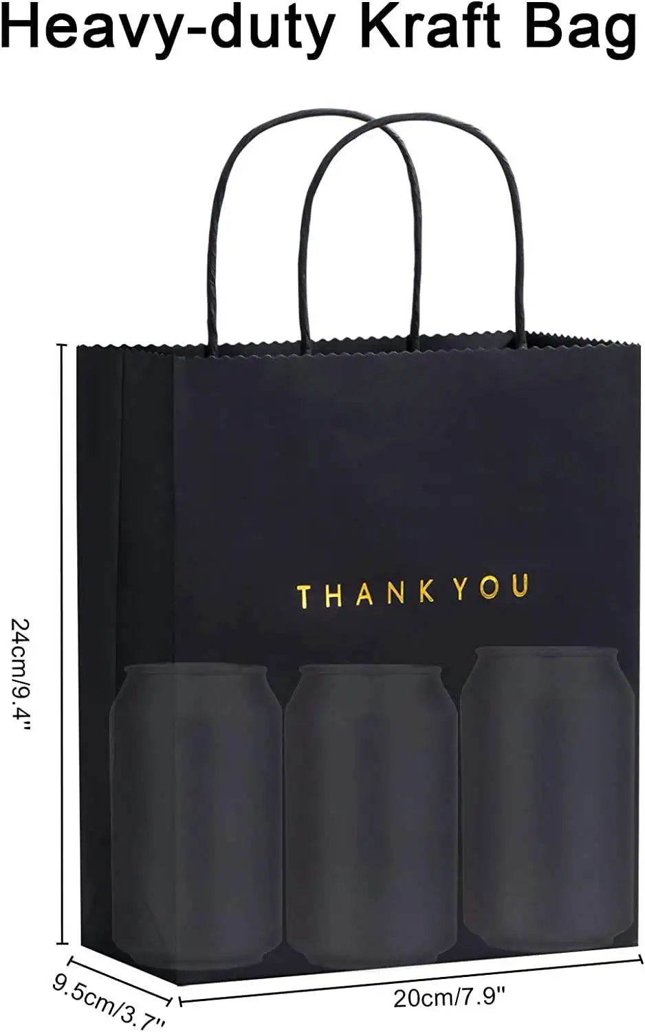 Recyclable cheap low price twisted handle small thank you gift bags black craft paper bag with custom logo
