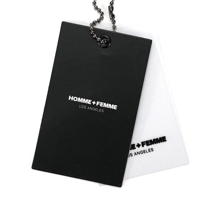 Wholesale Custom Black Garment PVC Tag Paper Label Hang Tag for Cloth