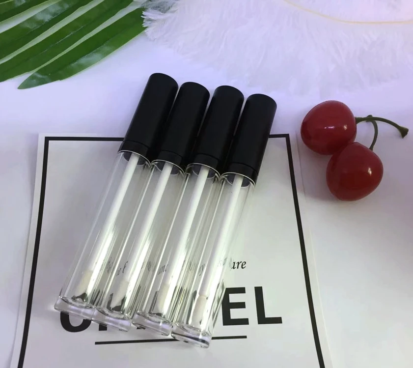 Best price black lipgloss bottle wholesale packaging round empty clear container plastic lip gloss tube