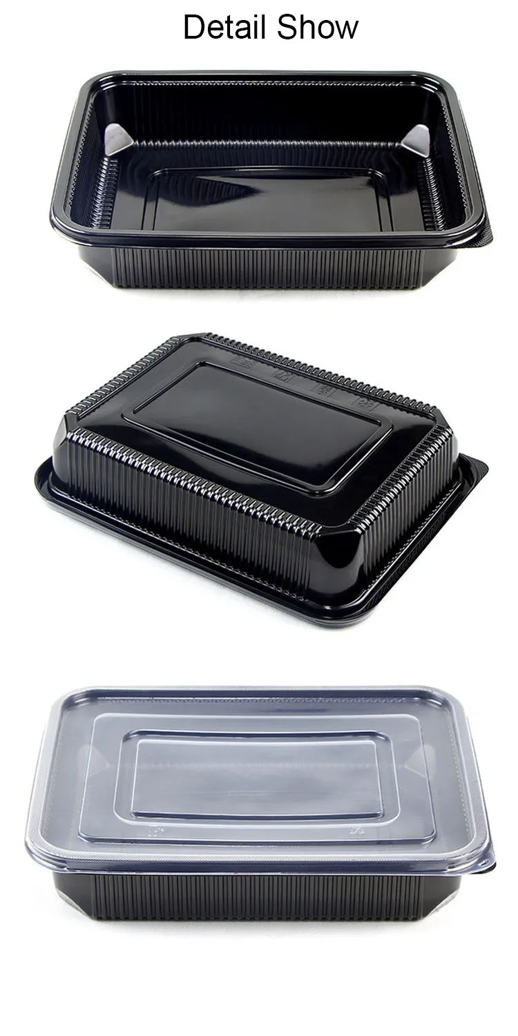 750/1000 ml BPA Free rectangle plastic disposable food container Large quantity is preferred rectangle food container disposable