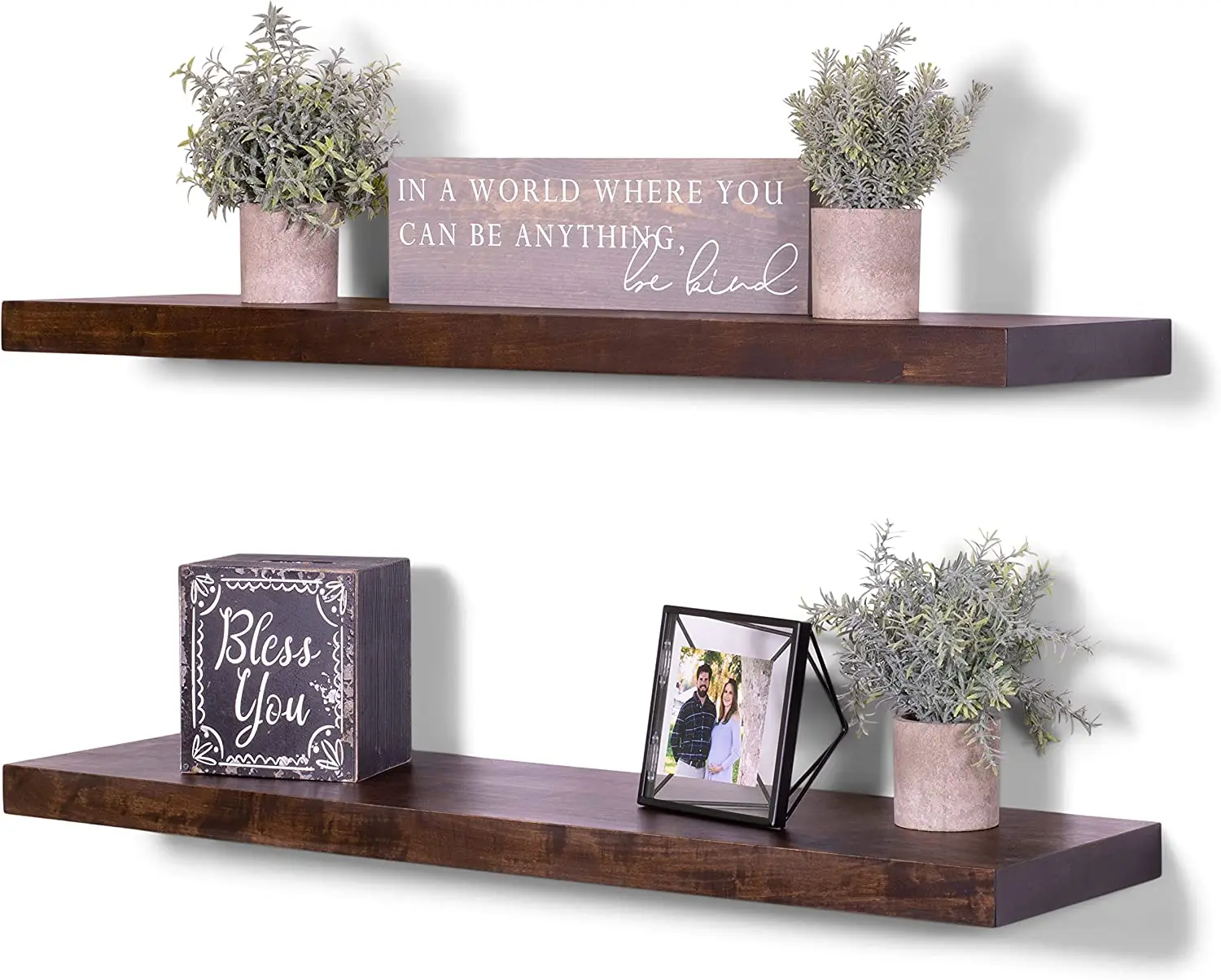 Floating Shelves Organizer Wall Hanging Storage Rack Holder Customized Logo Brown Flower Wooden Trophy Wooden Shield Wall Bamboo