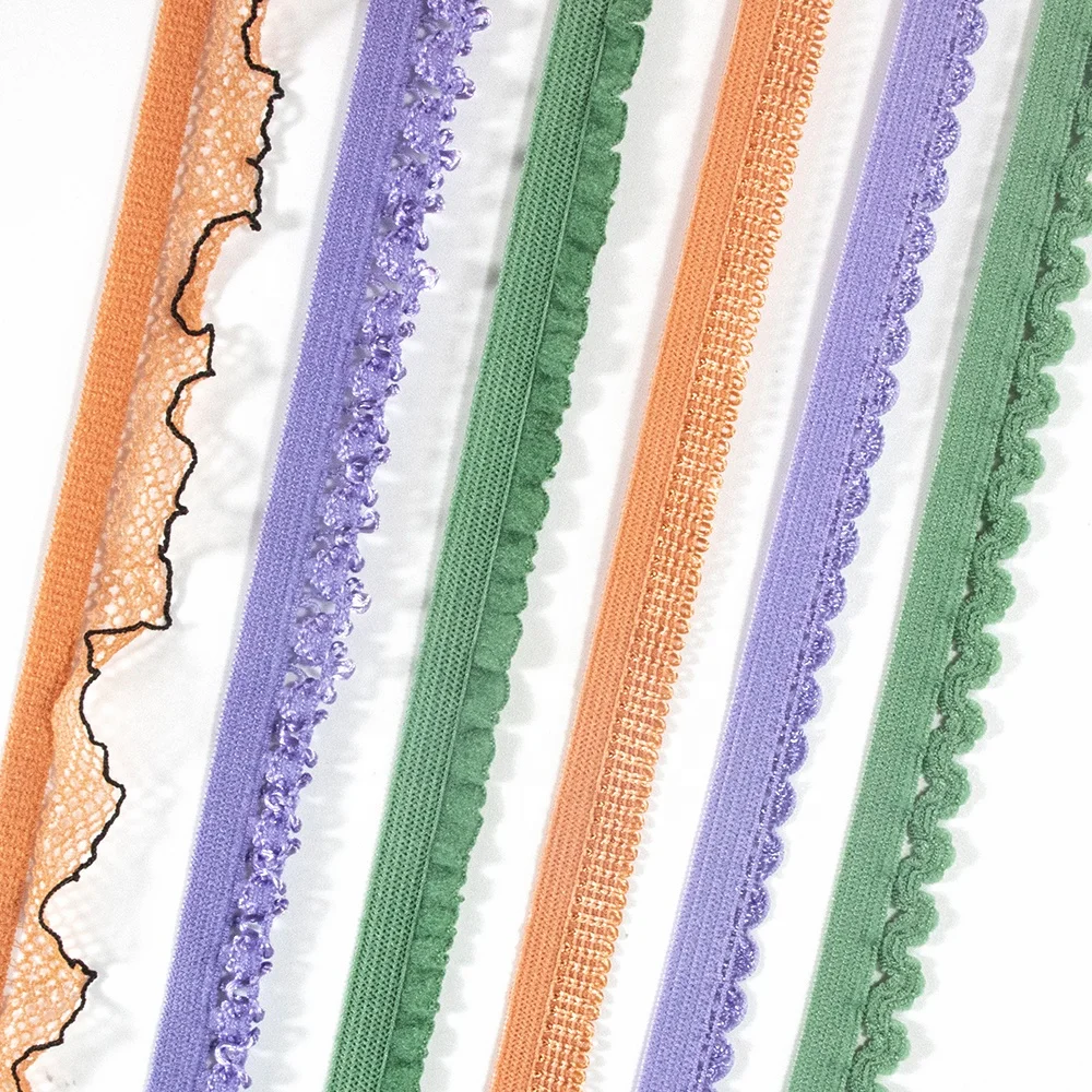 High quality underwear bra elastic band with picot soft narrow picot elastic web band decorative elastic tape