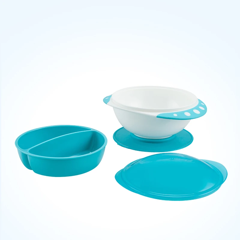 Multicolor Suction Bowls Plastic Lid for Baby and Toddlers BPA Free Food Grade Silicone Infant Dinnerware Bowl Feeding Supplies