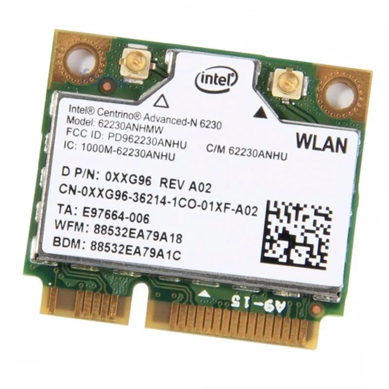 Wireless  Wifi + BT 3.0 Intel 6230 6230AN 62230ANHMW 300Mbps 802.11 a/b/g/n Mini PCI-E 2.4GHZ/5GHZ Network Card