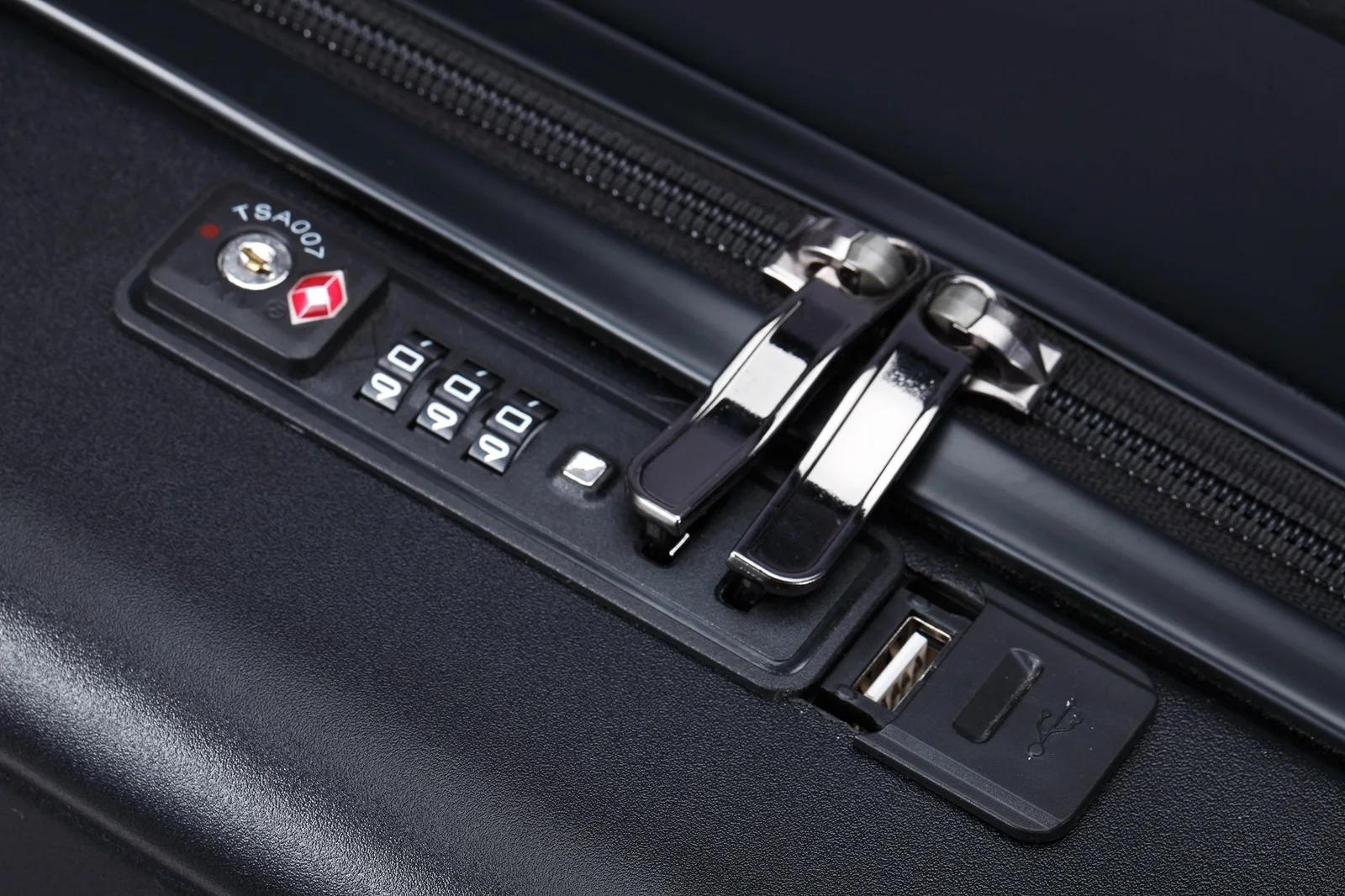 20-inch trolley boarding case abs pc hard shell high quality spinner wheels TSA lock with USB charging and double component