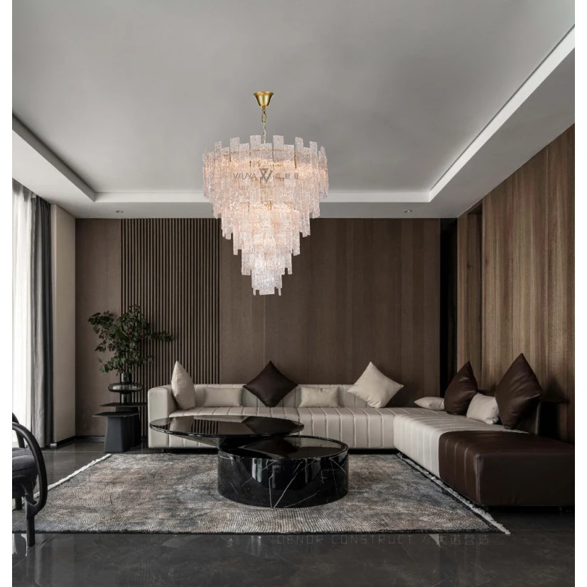 Classic Brass Luxury Handmade Glass Round Chandelier