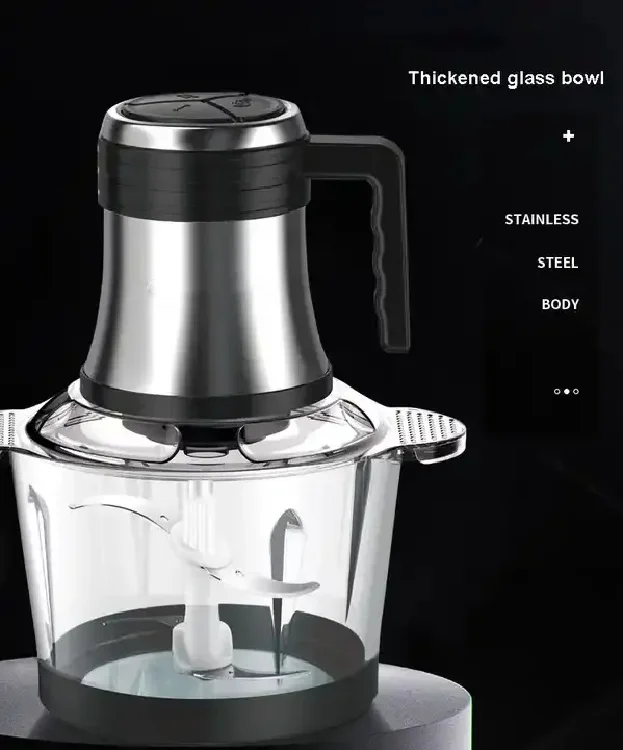 Sokany Electric Meat Grinder Portable Food Processor with Multipurpose Glass Stainless Steel Bowl Homemade Chopper Slicers Parts