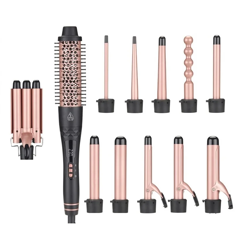 12 In 1 Curling Iron Wand Set Professional Electric Multi Curler Interchangeable Wand with new coming curling brush