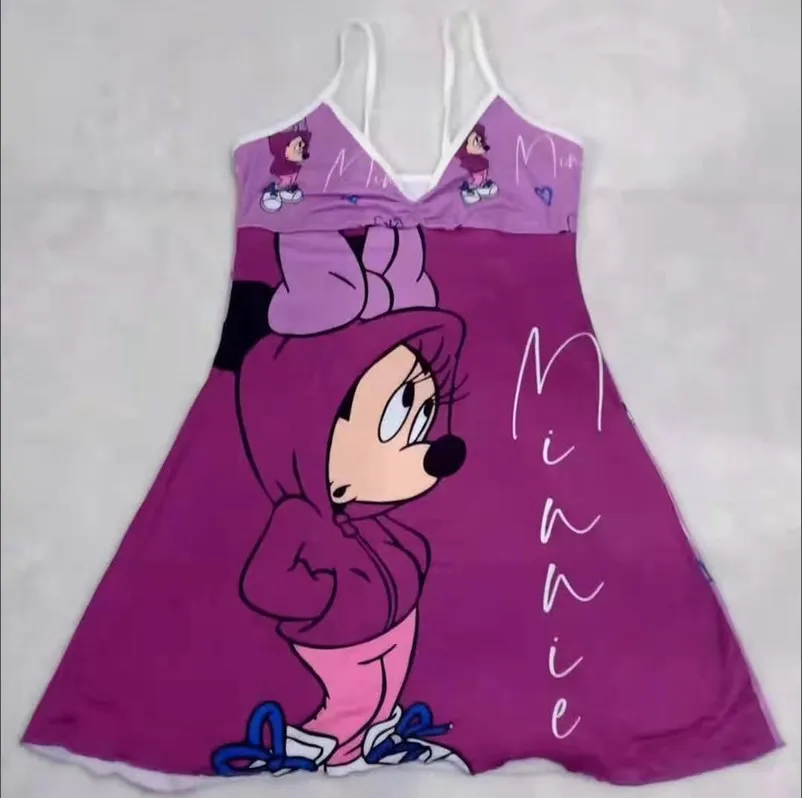 Hot Selling European And American Mickey Cartoon Mid-Length Women T-shirt Dress