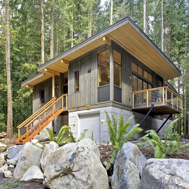 Prefab Steel Kit Homes Ready To Install Luxury Beach Villas Wooden Cottage Tree House