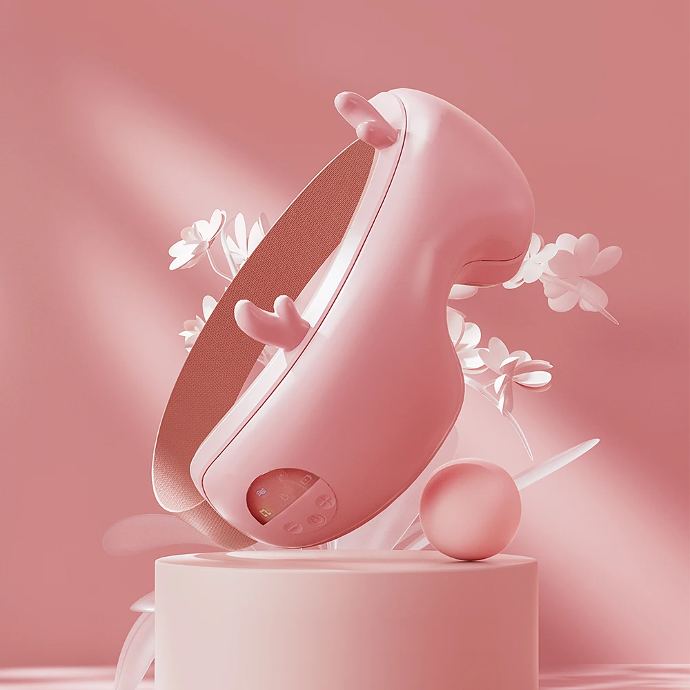 Portable Rechargeable Eye Massager with Heating Cooling Air Compression Music Relax Strain