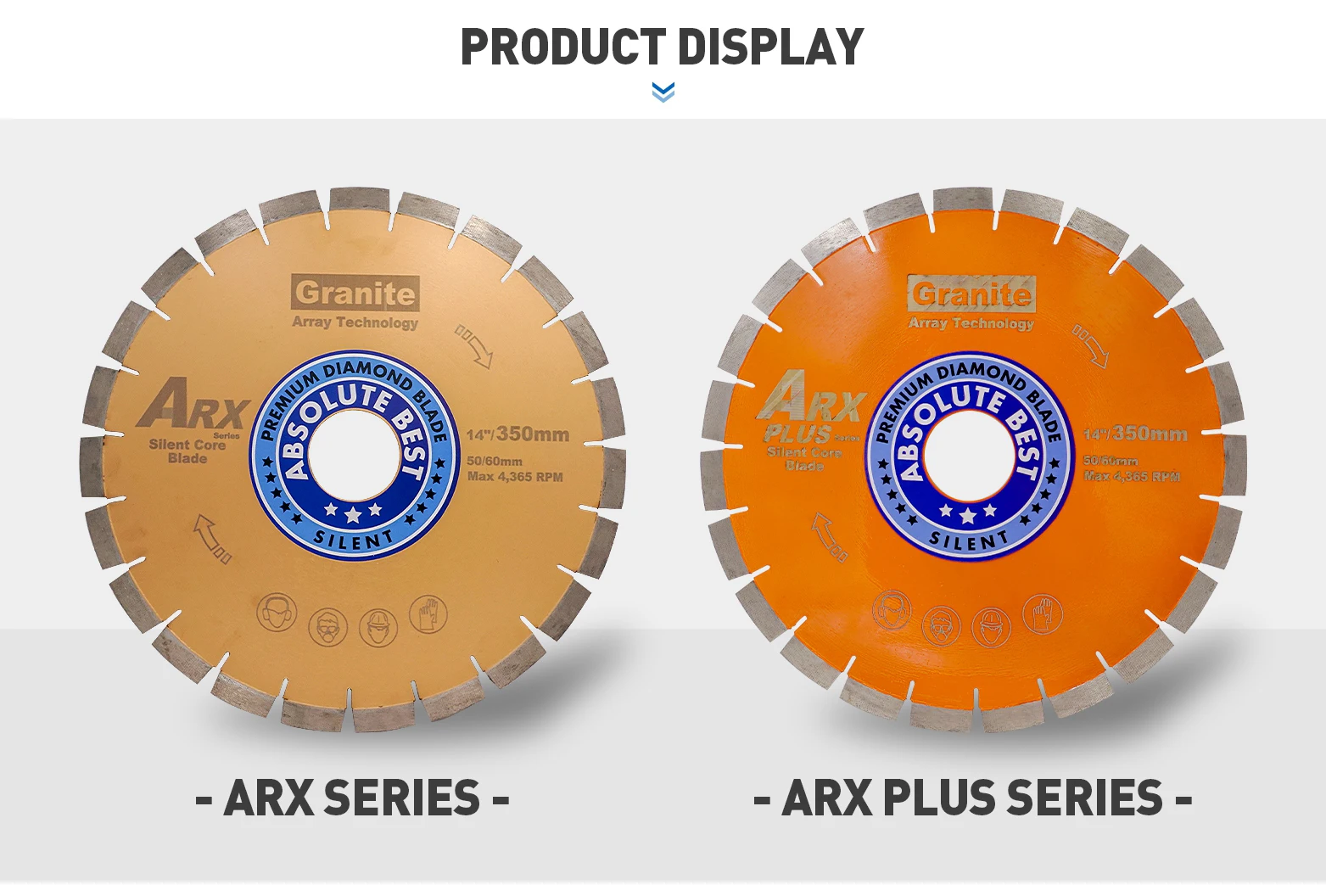 300/350/400/450mm ARIX Diamond Saw Blade Segment Diamond Cutting Disc Circular  For Granite Marble Cutting Blade