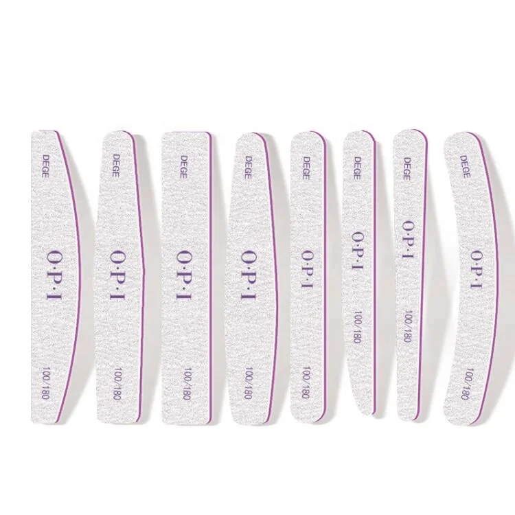 25 PCS Custom Logo Five Shapes Zebra Nail Files Emery Board Purple Plastic+Emery Professional Nail File for Manicure