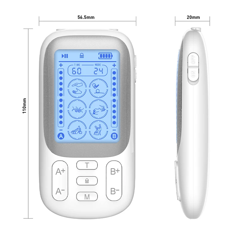 2025 new design 2 Channel 24modes digital tens unit Massager Electronic Pulse Massager Therapy Supplies Portable For Pain Relief