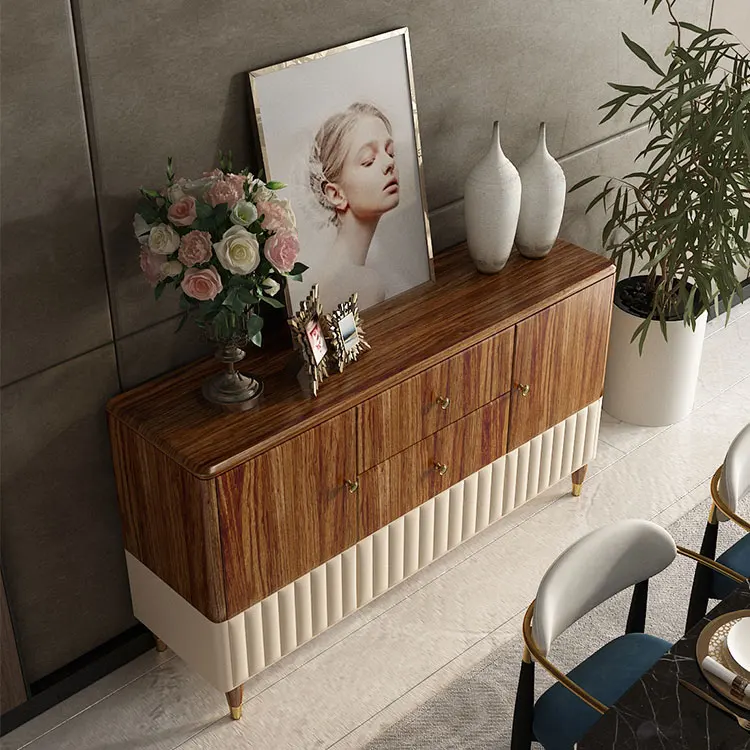 French Country Style Wooden Sideboard Buffet Cabinet for Cottage Living Room Decor