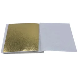 Factory Price 8 X 8.5 Cm 500 Pcs Gilding Wall Crafts Furniture K Gold Taiwan Imitation Gold Leaf Foil Sheets