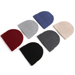 100% merino wool knitted winter beanie wool hats custom for men
