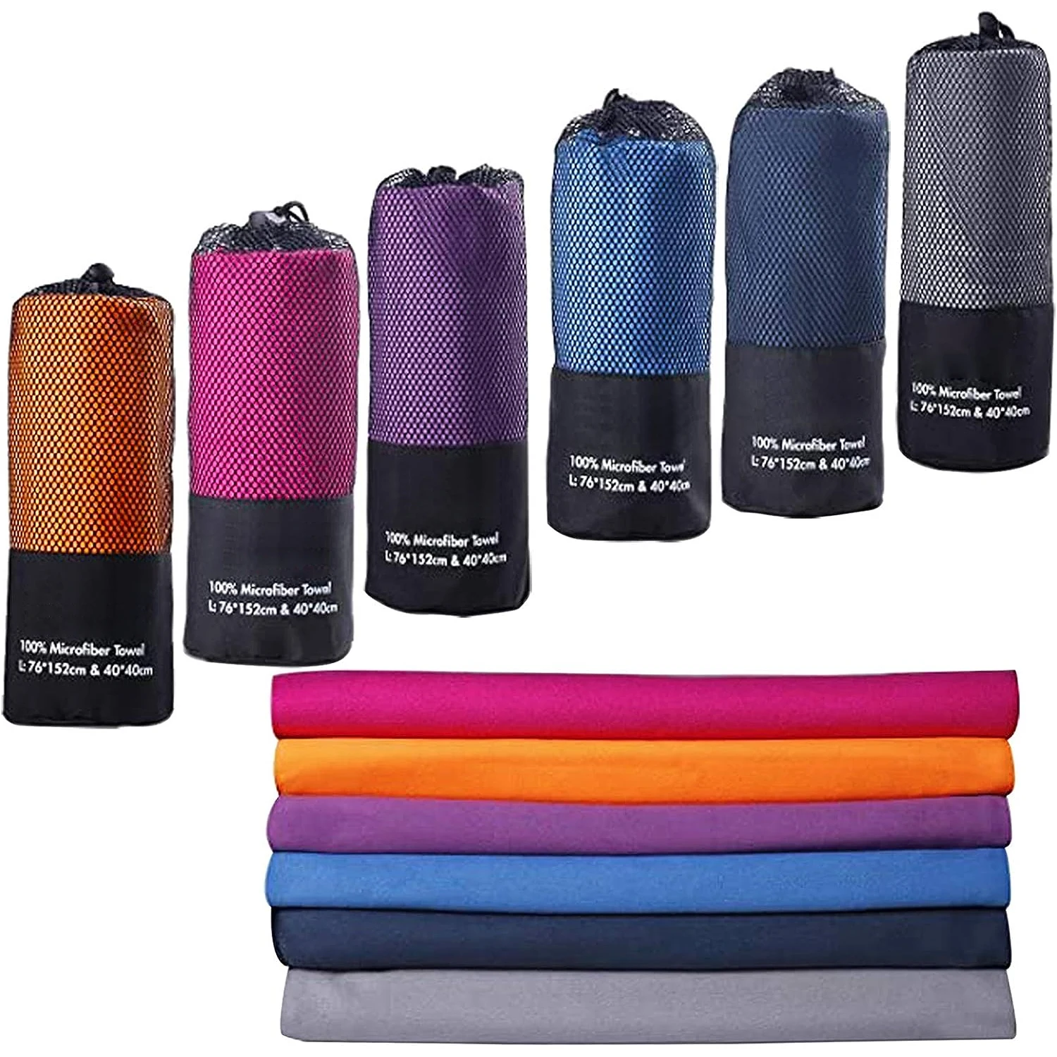 Extra large eco friendly quick dry custom boxes with logo packaging microfibre outdoor travel microfiber gym sports towel