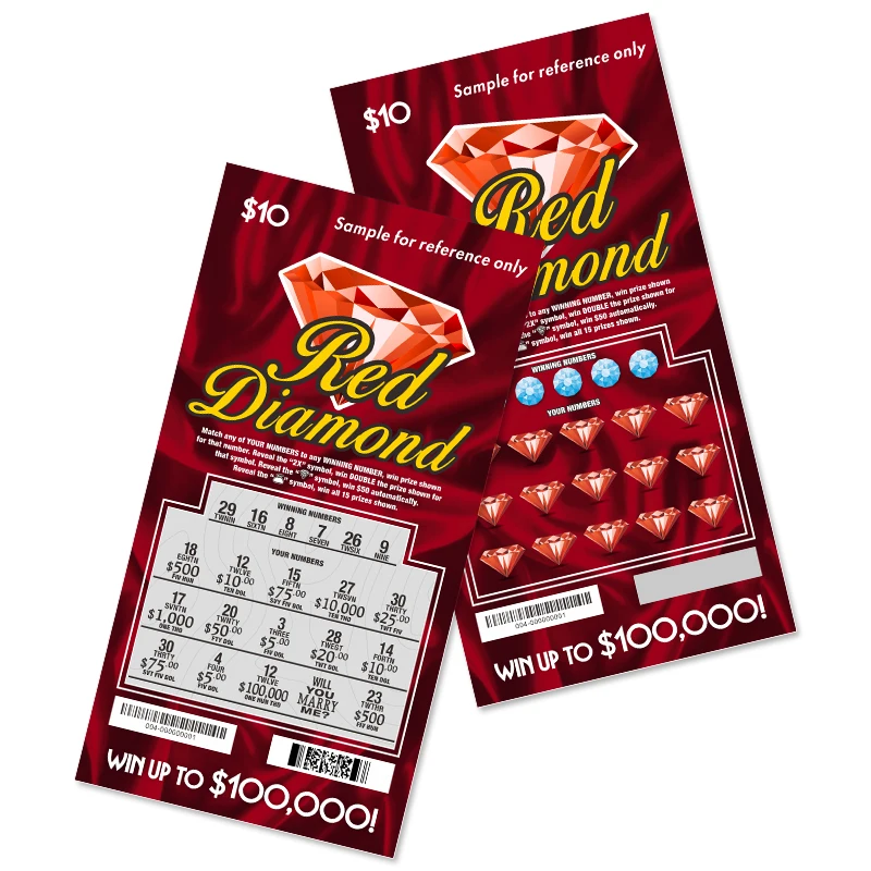 Full printing Service lottery Digital Printing Customizable wholesale scratch off lottery card