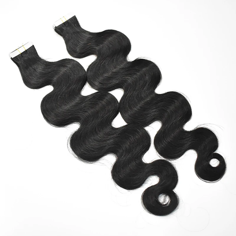 Body Wave Indian Raw Human Hair Straight Tap In 100 Tape In Human Hair Extension