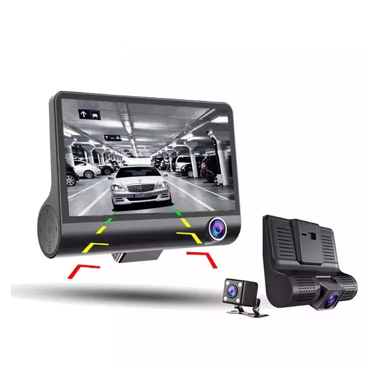 4 Inch Car Dvr Hot Selling 3 Lens Dashcam 1080p Support Moving Detection And Parking Monitoring
