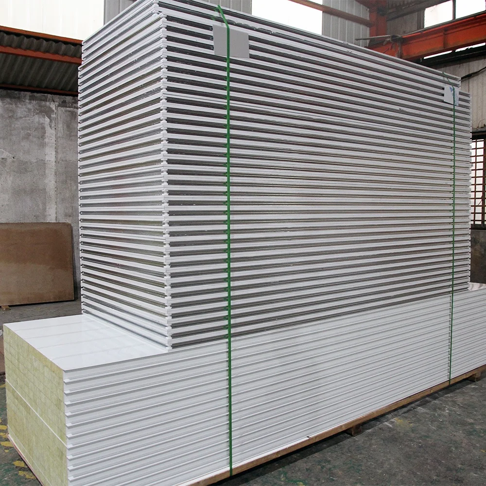 fire proof 50mm clean room hand made rock wool sandwich panel wall and roof for bio lab