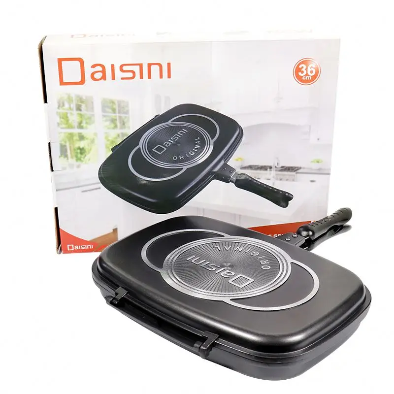 Заводская поставка сделанная на заказ Двусторонняя электрическая сковорода-гриль домашняя алюминиевая квадратная двойная Сковорода-гриль