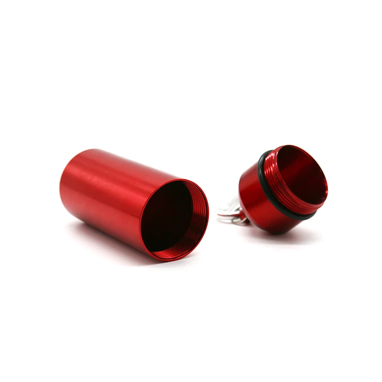 Outdoor XL aluminum waterproof pill box keychain time capsule matchbox