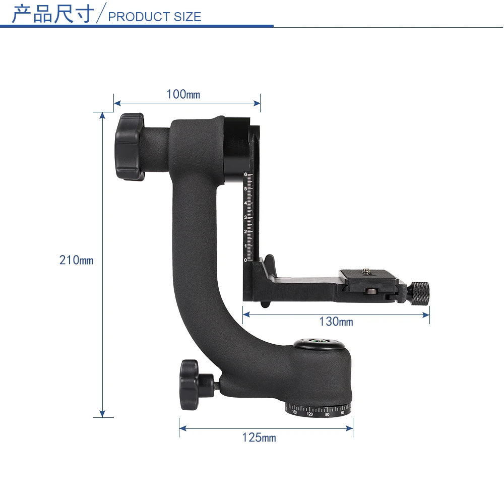 Kaliou High Quality 360 Degree Shot Gimbal Ball Head With Quick-release Plate For Long-focus Lens Digital Camera