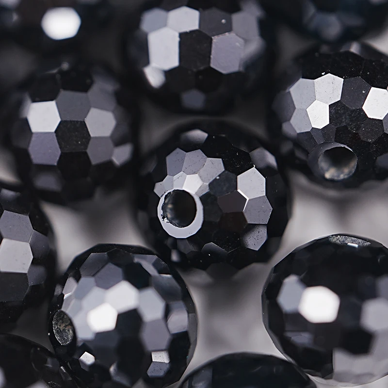 SICGEM New Shape Wholesale Price Natural  Loose Moissanite Diamond Black Color Rosary Facets Round Beads Moissanite Ball