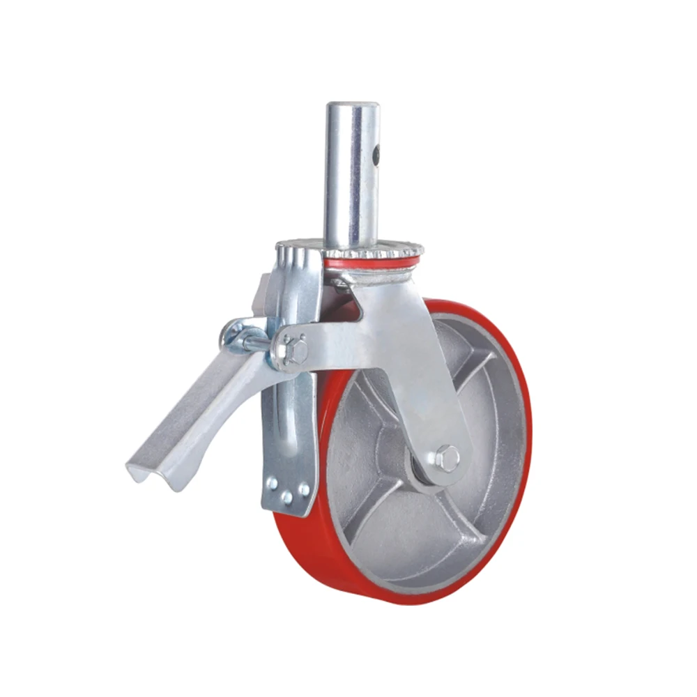 Swivel Plate With Brake On Color Polyurethane Medium Industrial Pvc Plastic Universal Wheel Caster Wheels