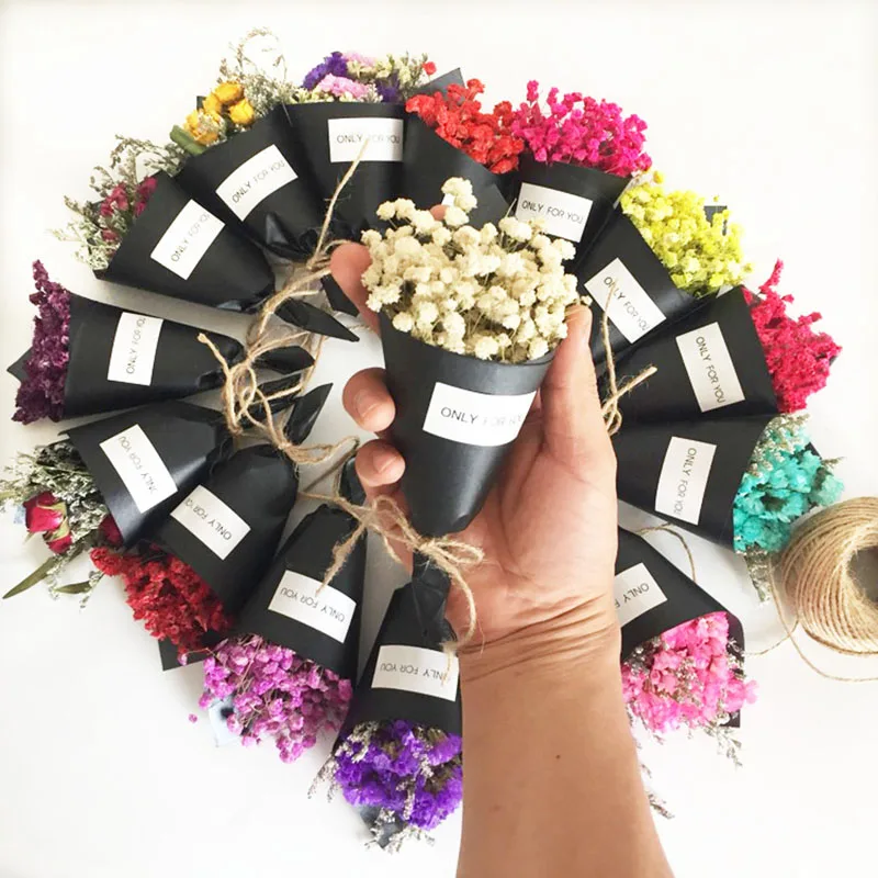 DREA Natural mini dry flowers bouquet rose lavender dried flowers for weddings