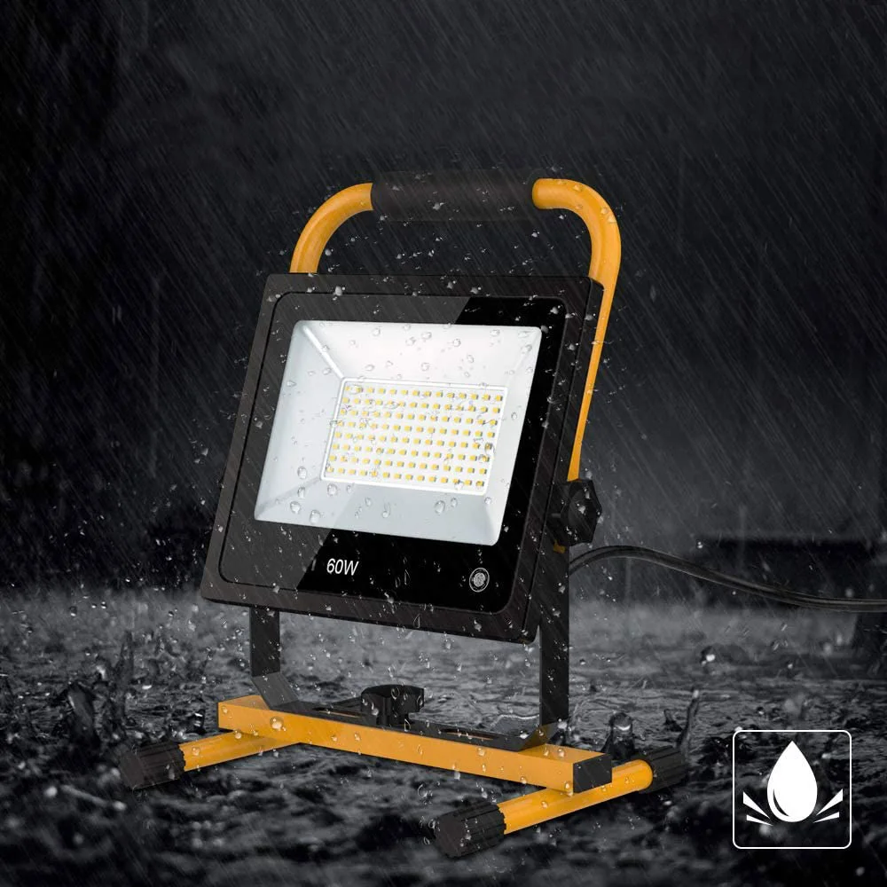 Outdoor portable 60W touch switch waterproof adjustable high power LED work light
