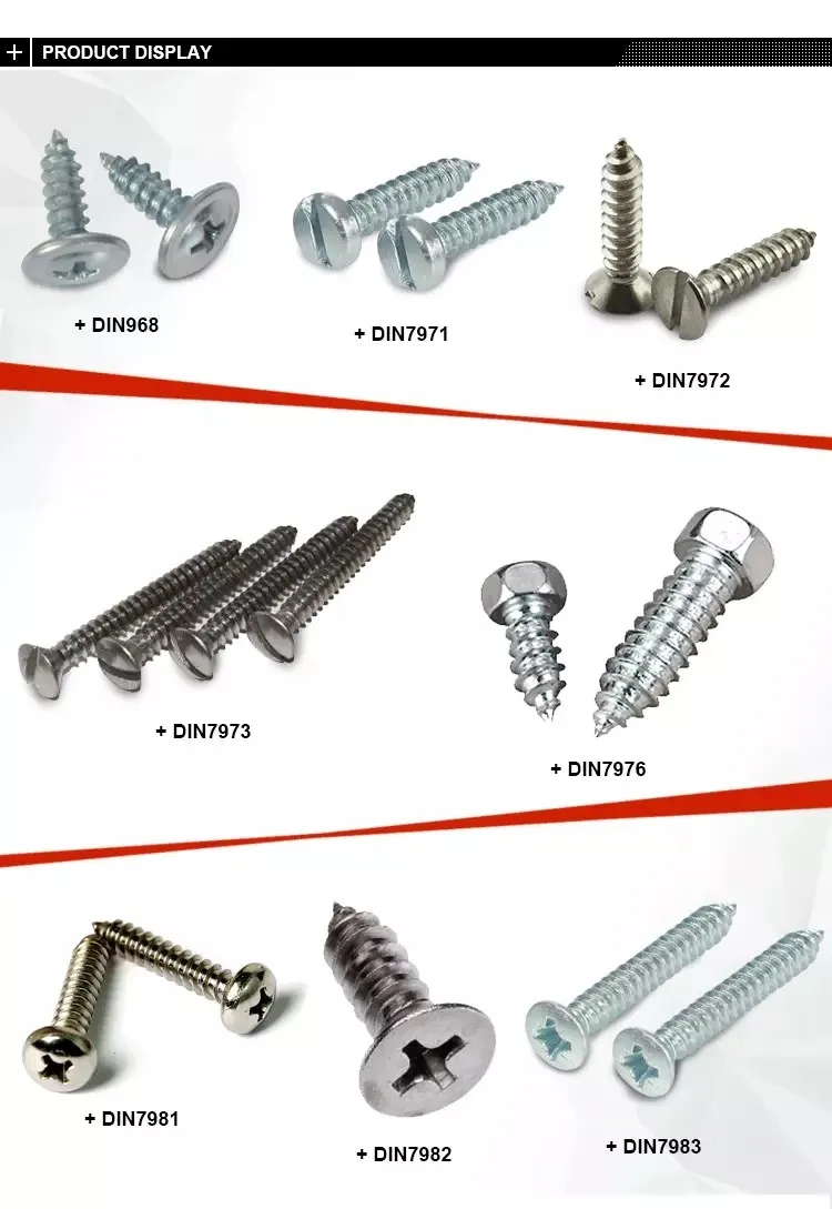 Steel/Stainless Self-tapping Screw Fasteners China Factory Wholesale Customized for Industrial and Household