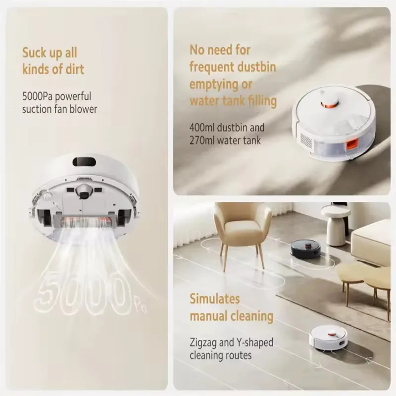 Original Xiaomi for Robot Vacuum S20 Robot Aspirapolvere Lavapavimenti Stazione Smart All-in-one 5000Pa Navigazione Laser
