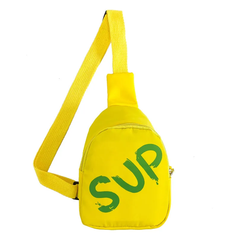 Leisure Letter Fashion Adjustable Shoulder Strap Crossbody Bag Unisex Nylon Mini Children Kids Chest Bag for Boy Girl