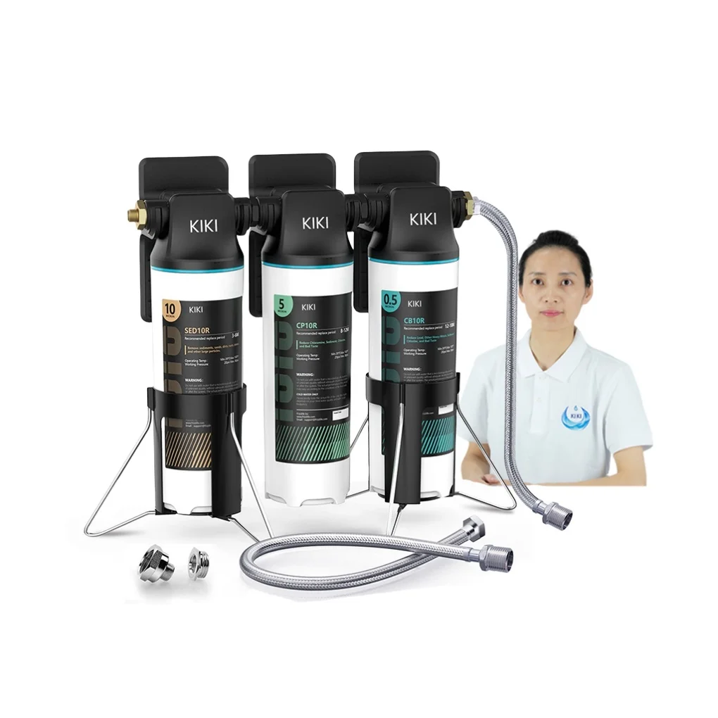 TW10 3-stage NSF/ANSI 42/53 certified  water filter with Braided hose Customizable for Filtration