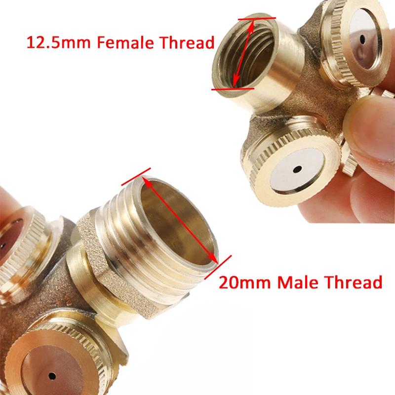 20mm Male Thread High Pressure Misting Heads Nozzles for Outdoor Garden Irrigation Connector Fitting Brass Misting Spray Nozzle