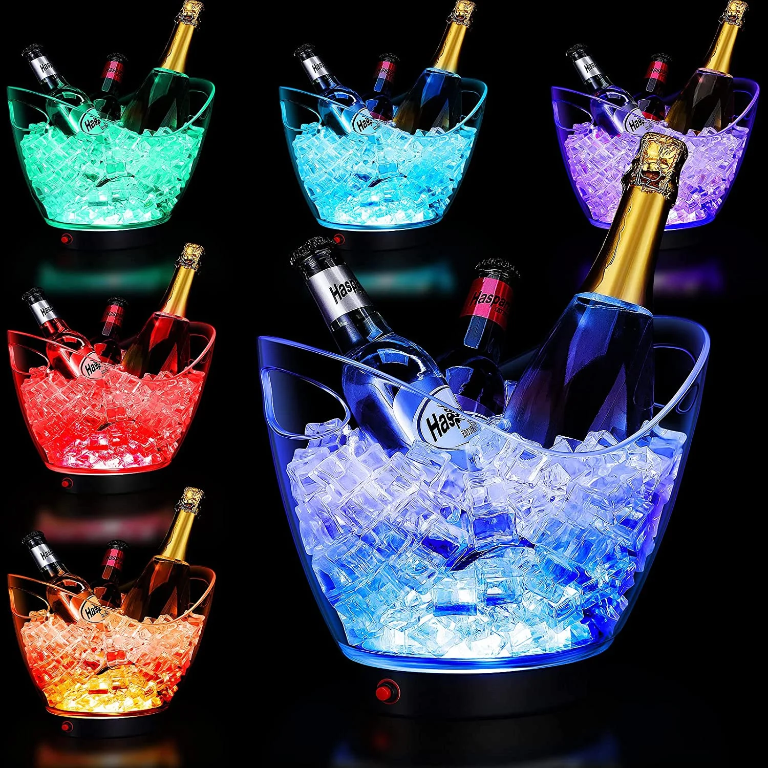 5L 12L Cooling Ice Bucket China Wholesale Led Lighted Ice Buckets for 6 bottles champagne heinek led ice bucket rgb