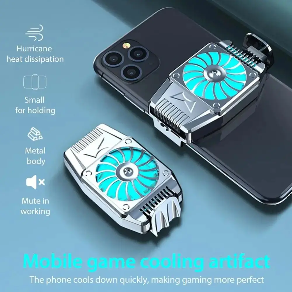 Mini Mobile Phone Cooling Fan Radiator Turbo Hurricane Game Cooler Cell Phone Cool Heat Sink