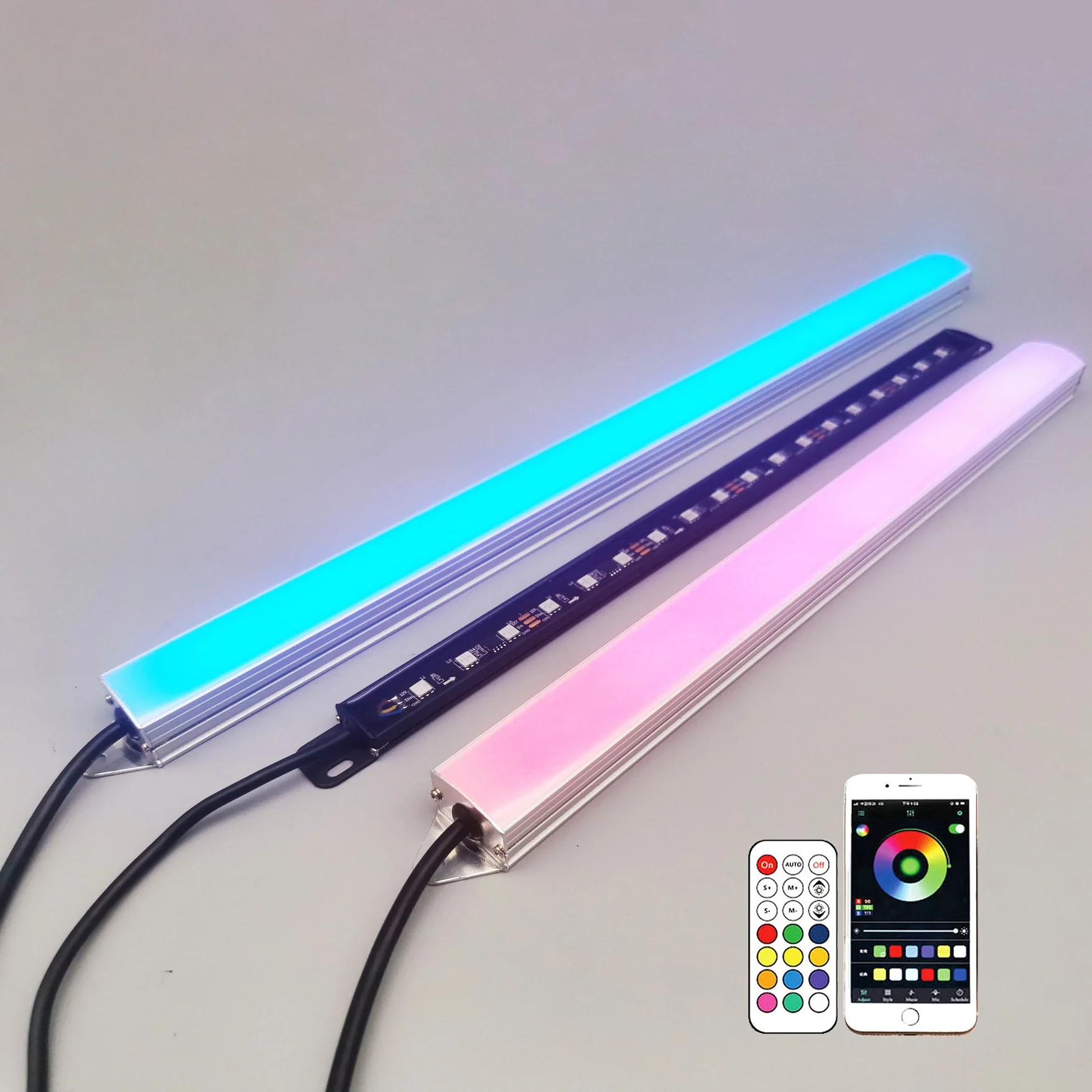 60 см 24 дюйма 12 В RGB 3 в 1 цифровой светодиодный светильник уличный водонепроницаемый SPI/DMX алюминиевый корпус 5050 жесткий ленточный свет
