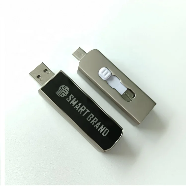 2022 Innovative ideas Metal slide Type-C LED USB drive 2 in 1 usb Type-C usb flash for Mobile Phones