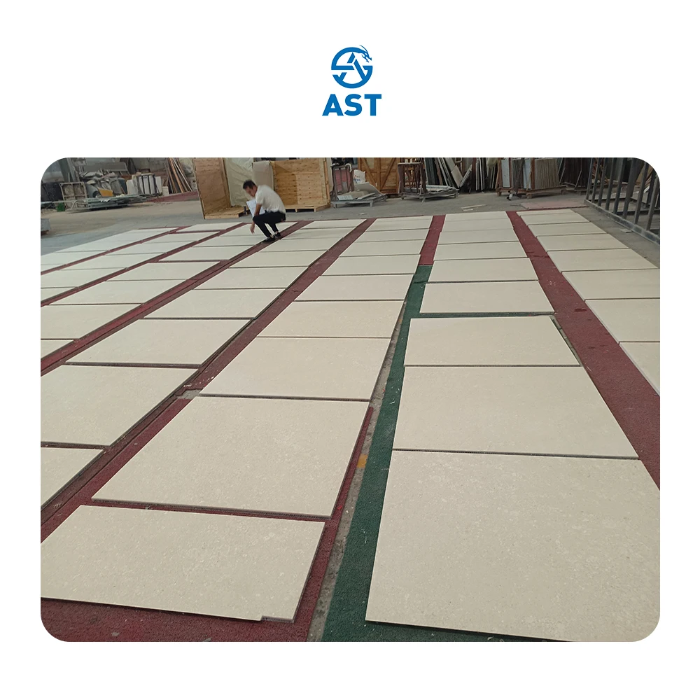 AST OEM/ODM marmore premium quality 24x24inch 24x12inch custom size natural beige honed stone Trani Biancone Limestone Tiles