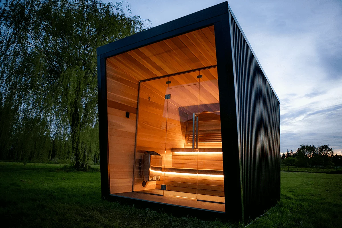 Family Multi-Person Use Double Layer Infared Sauna Room Double Sided Glass Dry Steam Sauna