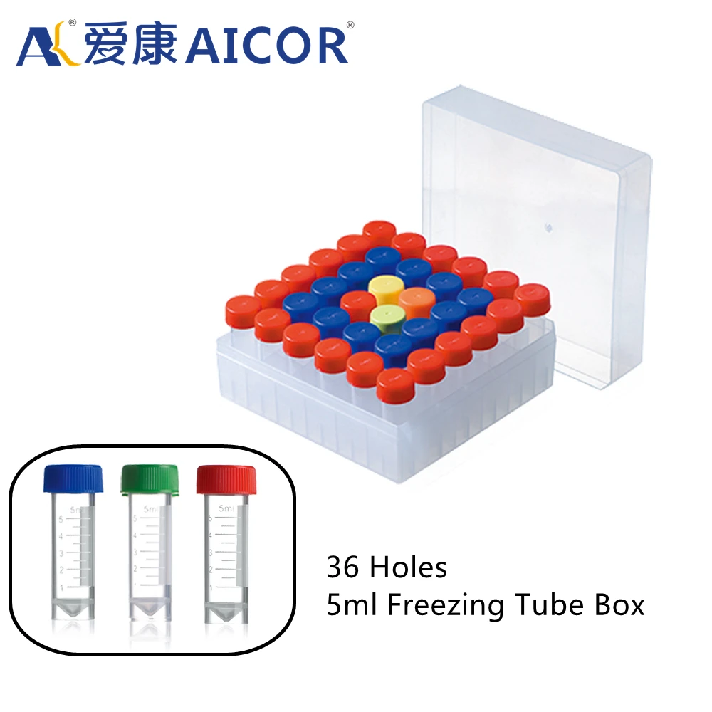 Vials 5ml plastic rack freezing tube box 36 Holes tube rack cryo cryovial tube