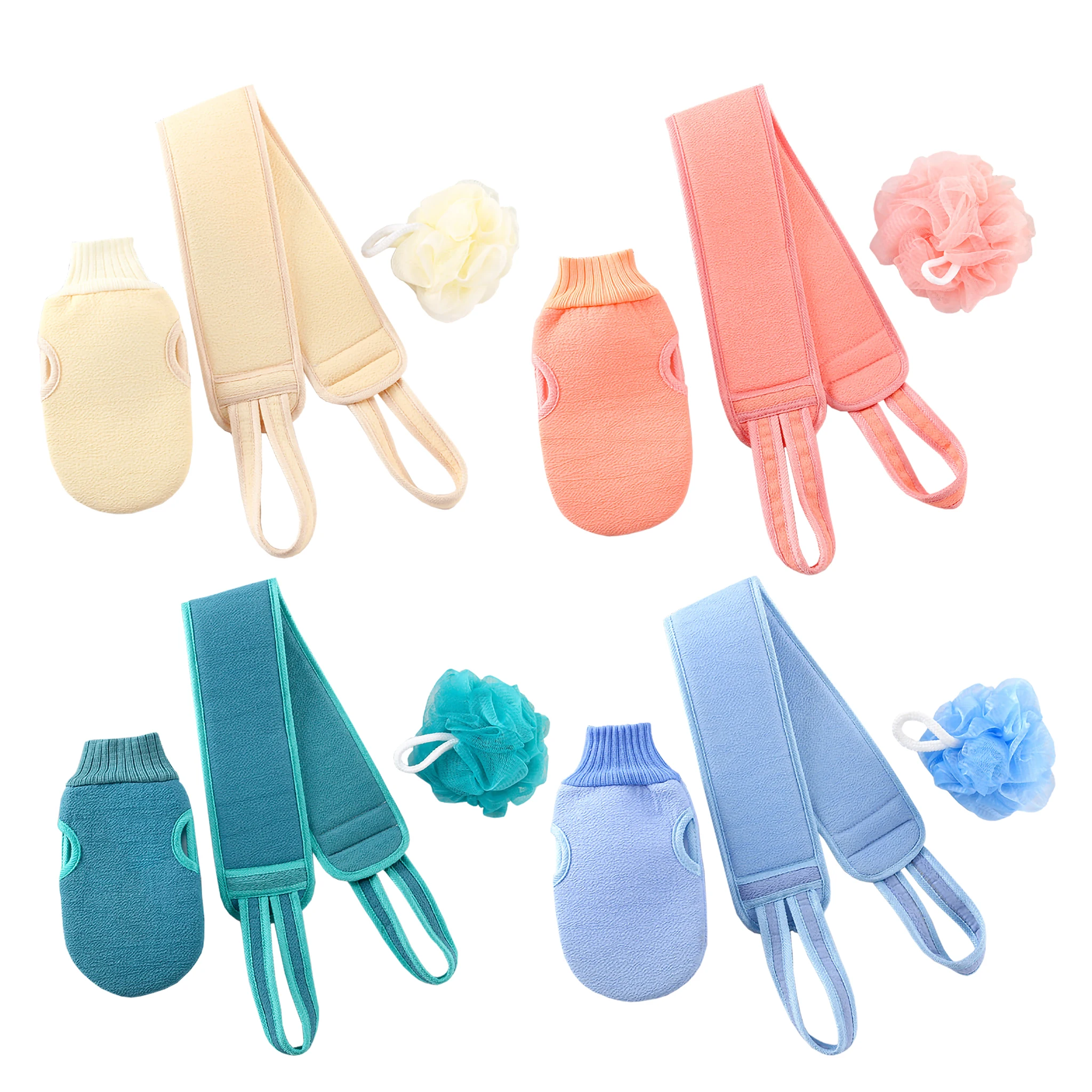 Beauty & Personal Care Spa Kit Bath Set Bath Gift Set Exfoliating Charcoal Bath Back Scrubber Belt Pad Sponge Gloves Mitt